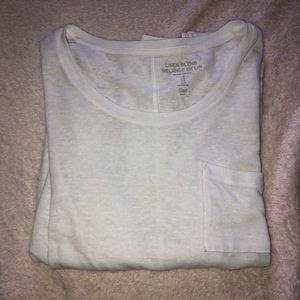 Gap Factory | White Long Sleeve Linen Blend Shirt